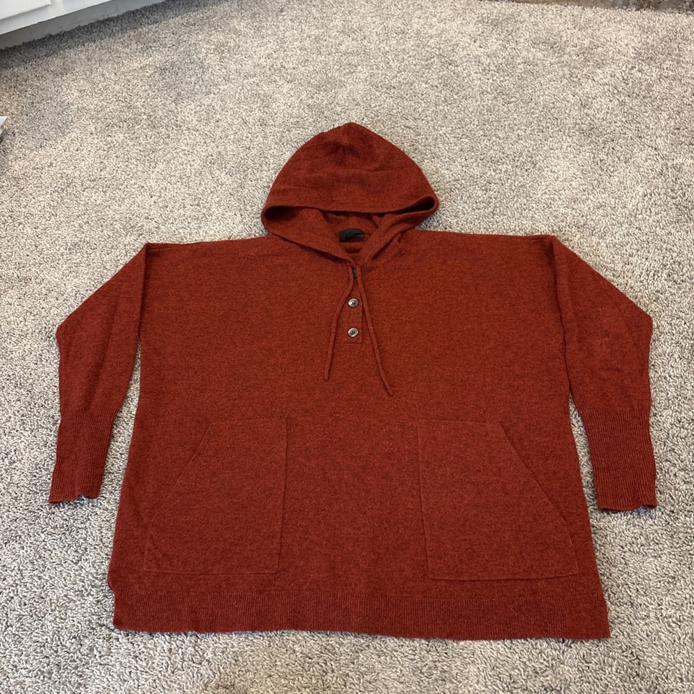J.CREW COLLECTION Small Relaxed-fit 100% cashmere patch-pocket hoodie A5304 $288